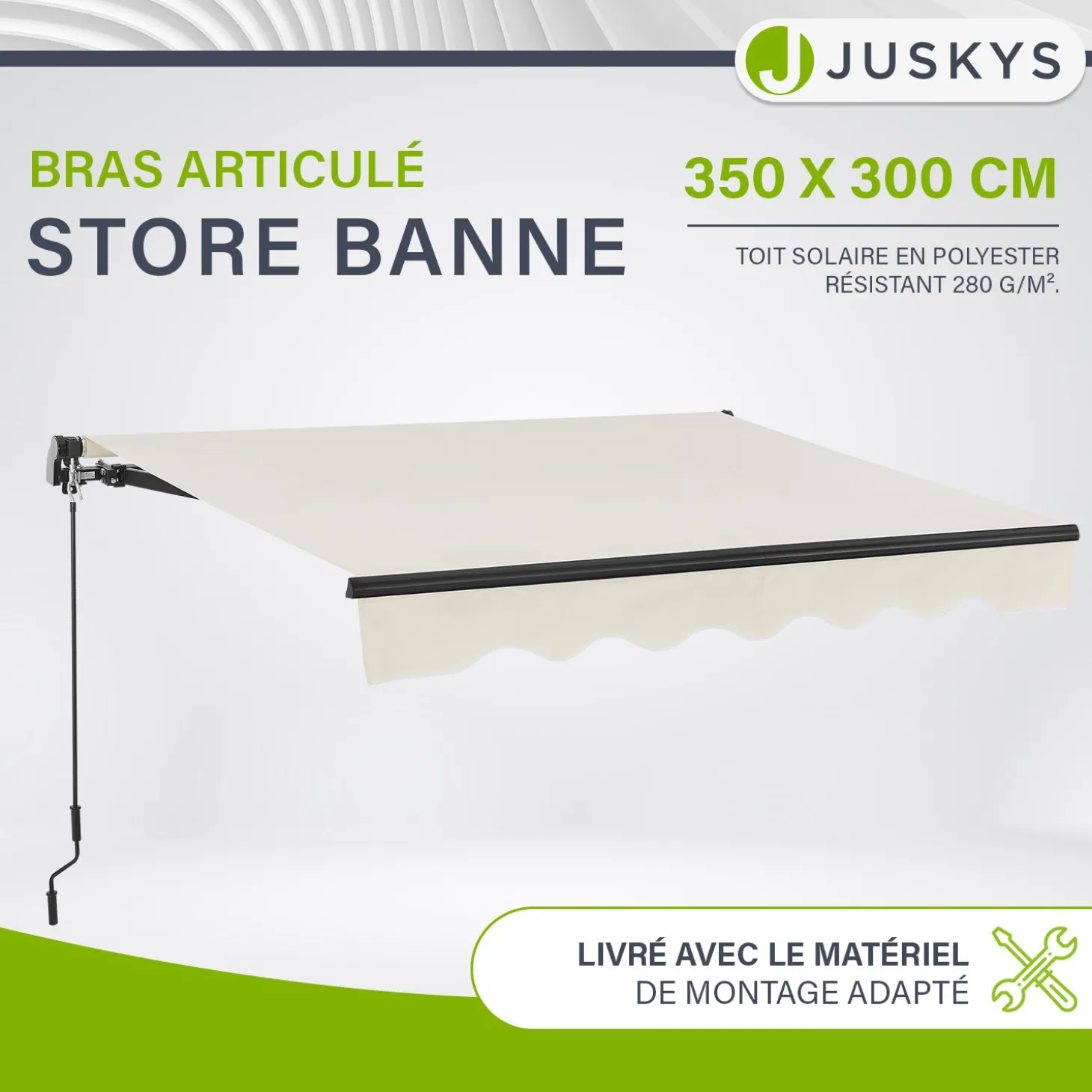 Gelenkarmmarkise mit Kurbel