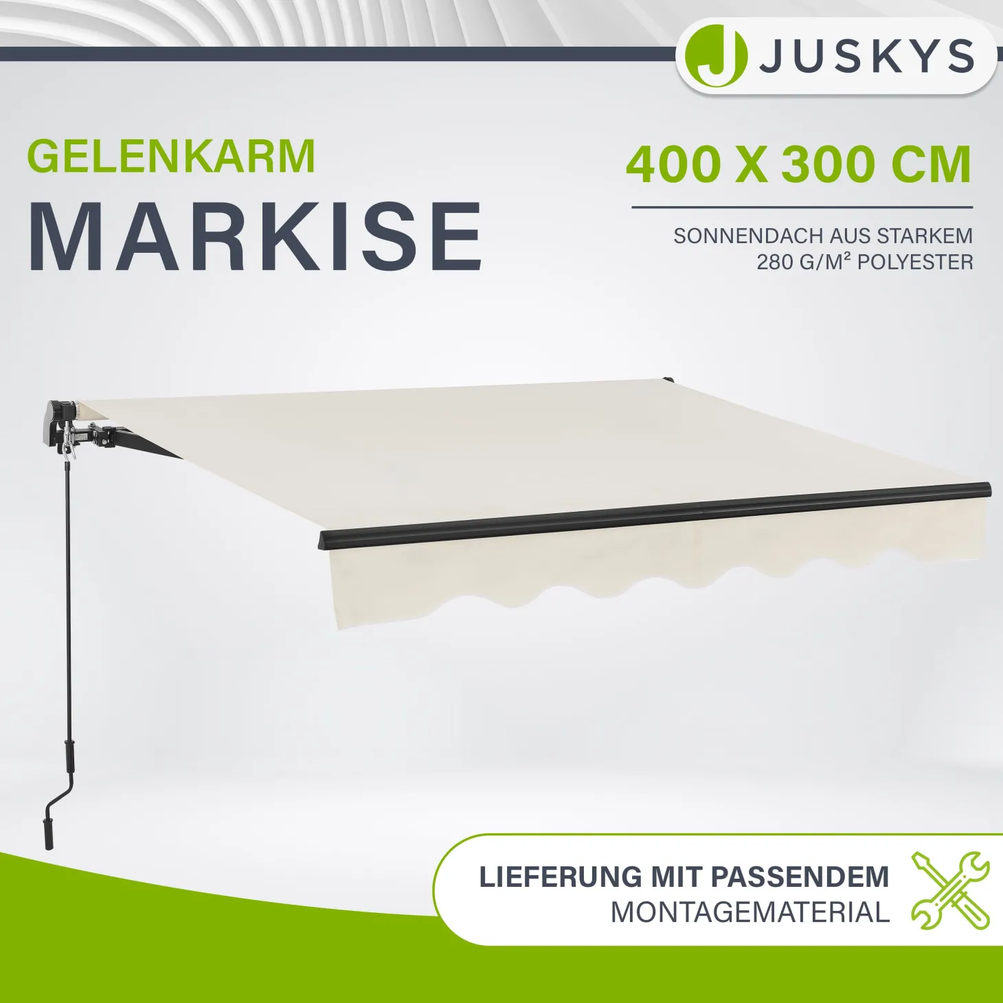 Gelenkarmmarkise mit Kurbel