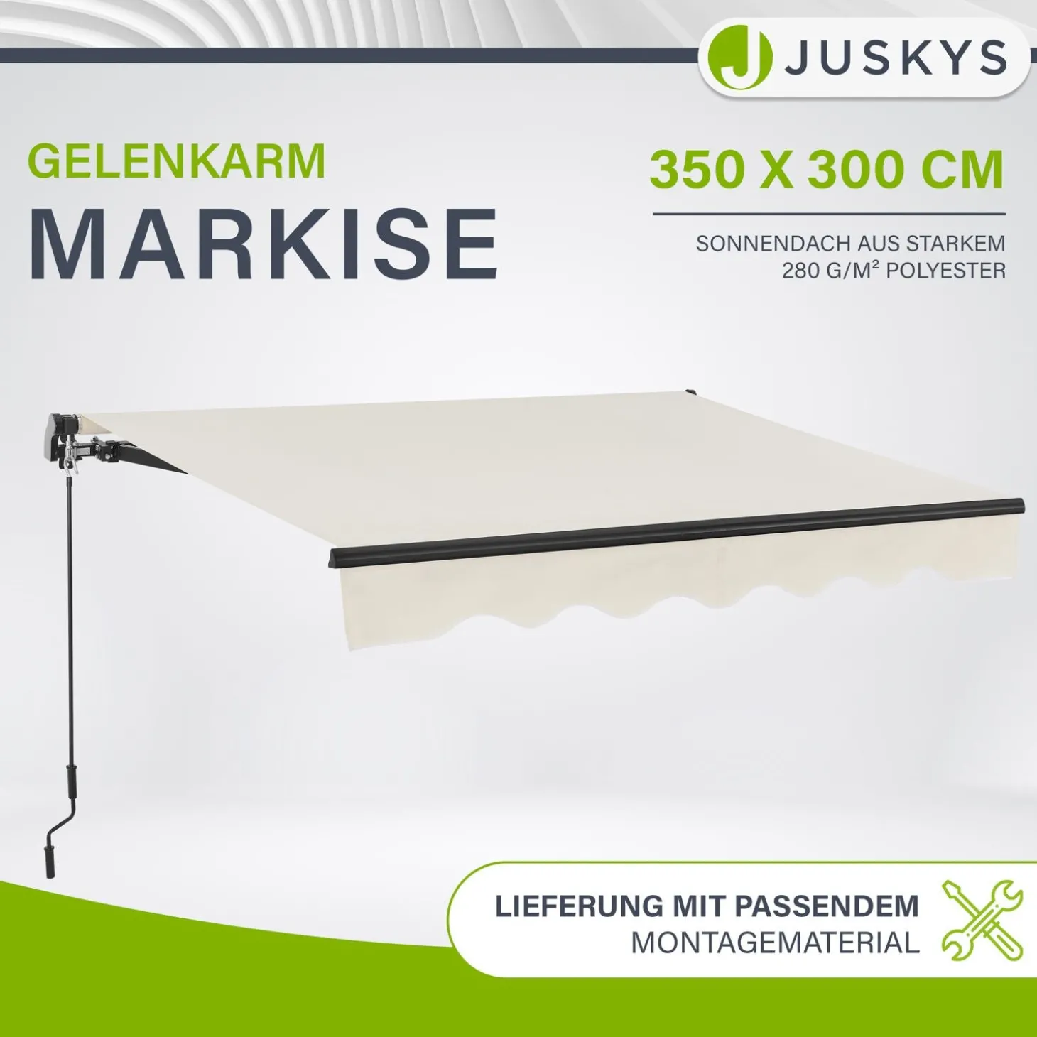 Gelenkarmmarkise mit Kurbel