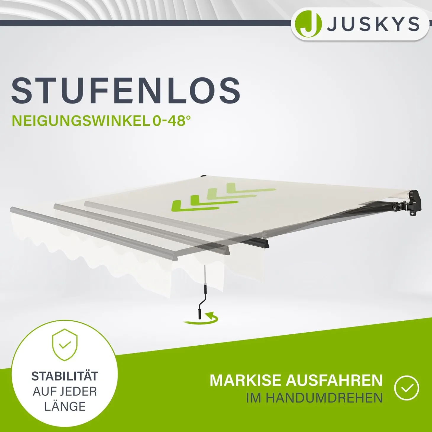 Gelenkarmmarkise mit Kurbel
