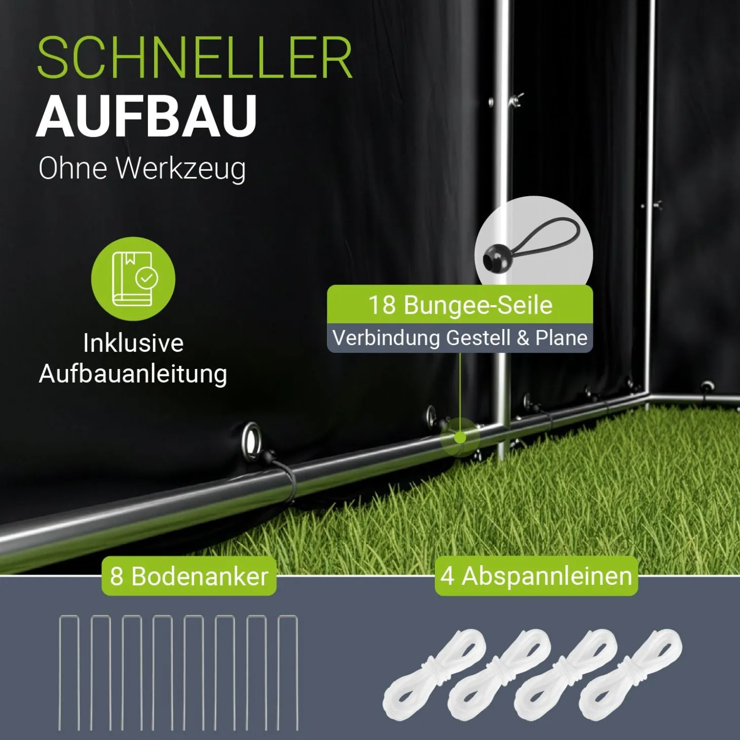 Gerätezelt für wetterfesten Schutz
