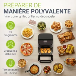 Heißluftfritteuse 12L mit 10 Programmen