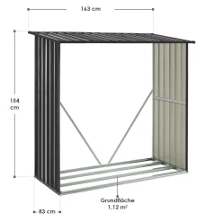 Holzunterstand Metall Enno