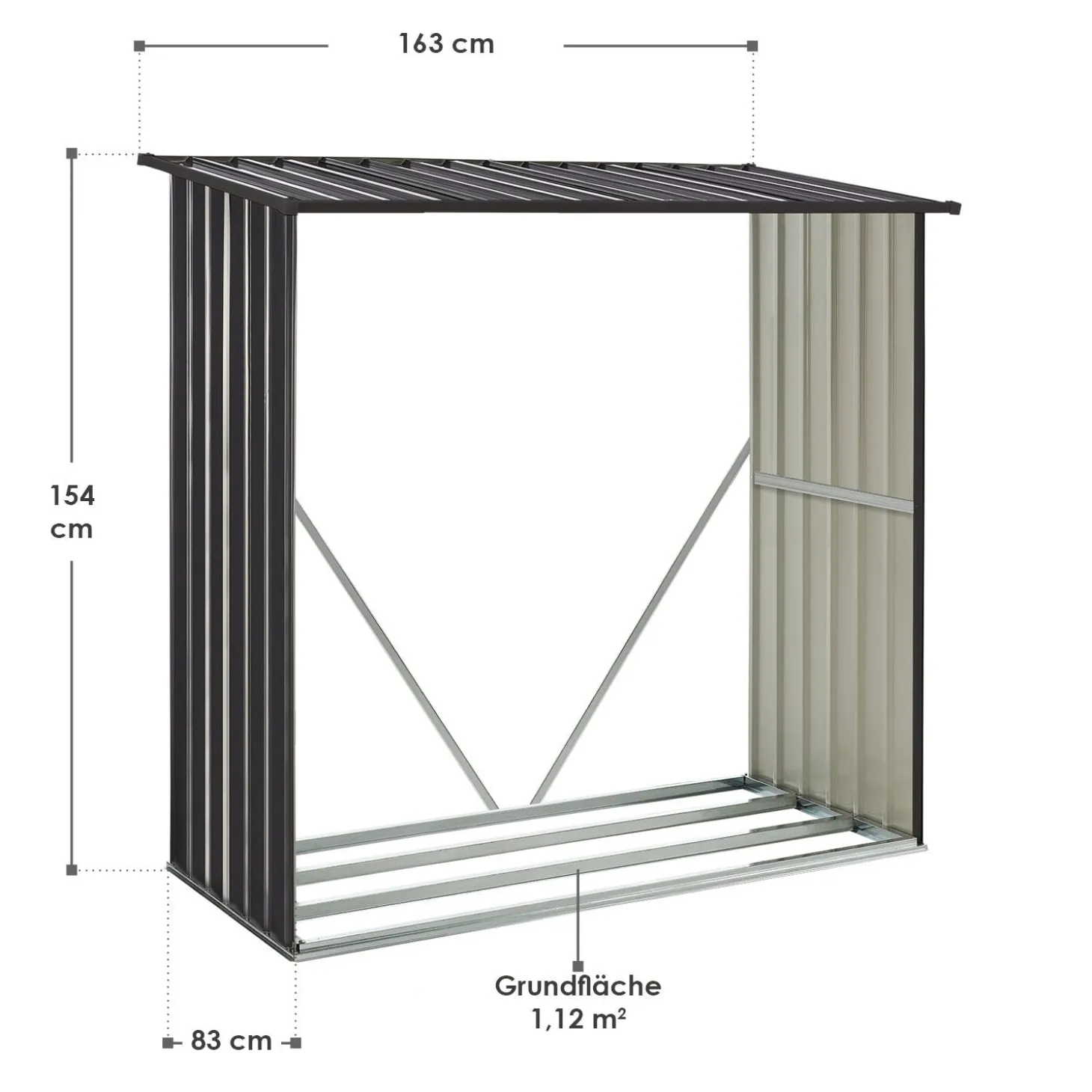 Holzunterstand Metall Enno