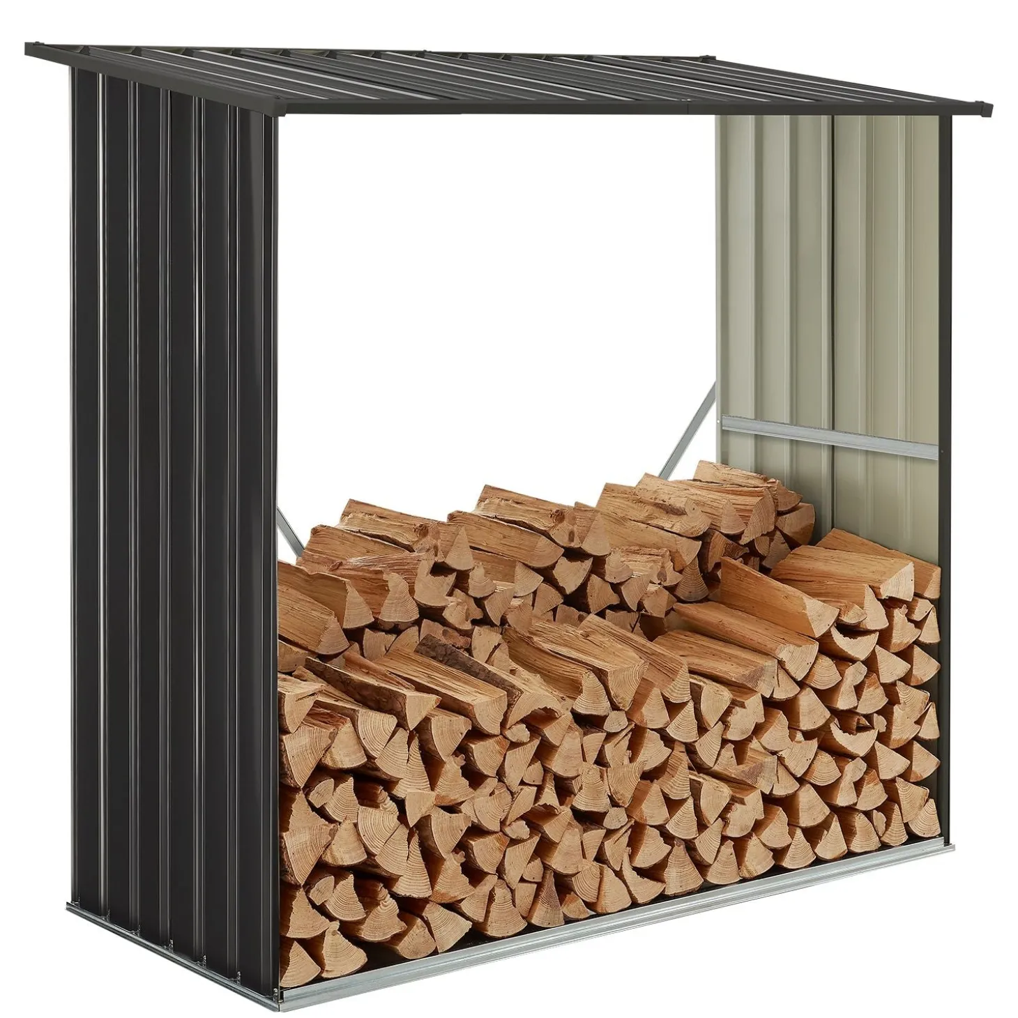 Holzunterstand Metall Enno