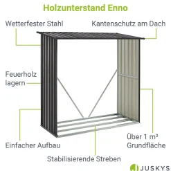Holzunterstand Metall Enno