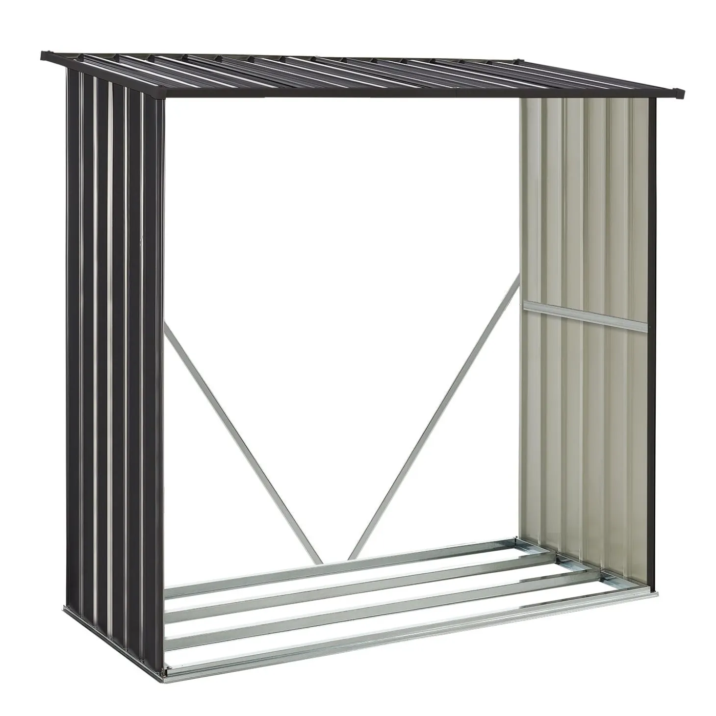 Holzunterstand Metall Enno