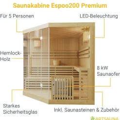 Indoor Sauna Espoo 200 Premium