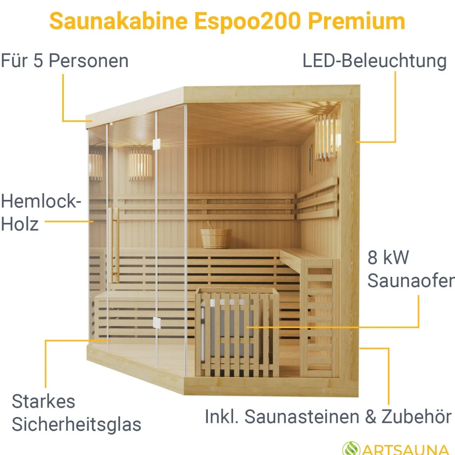 Indoor Sauna Espoo 200 Premium