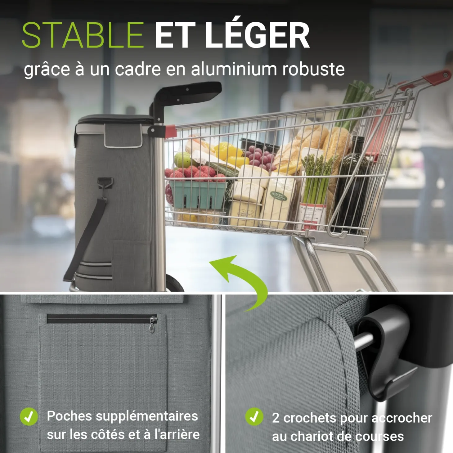 3in1 Einkaufstrolley - 56 L Kapazität