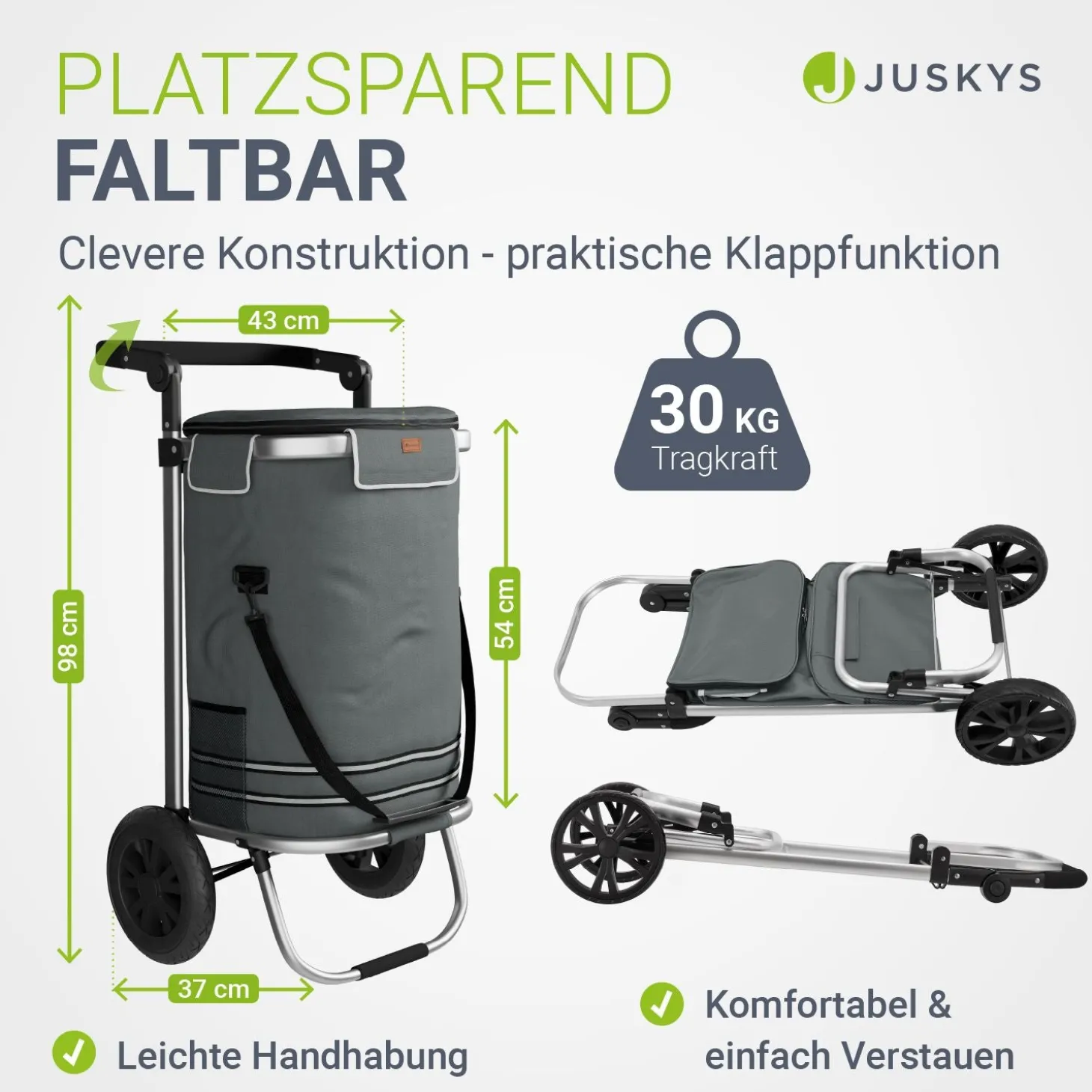 3in1 Einkaufstrolley - 56 L Kapazität