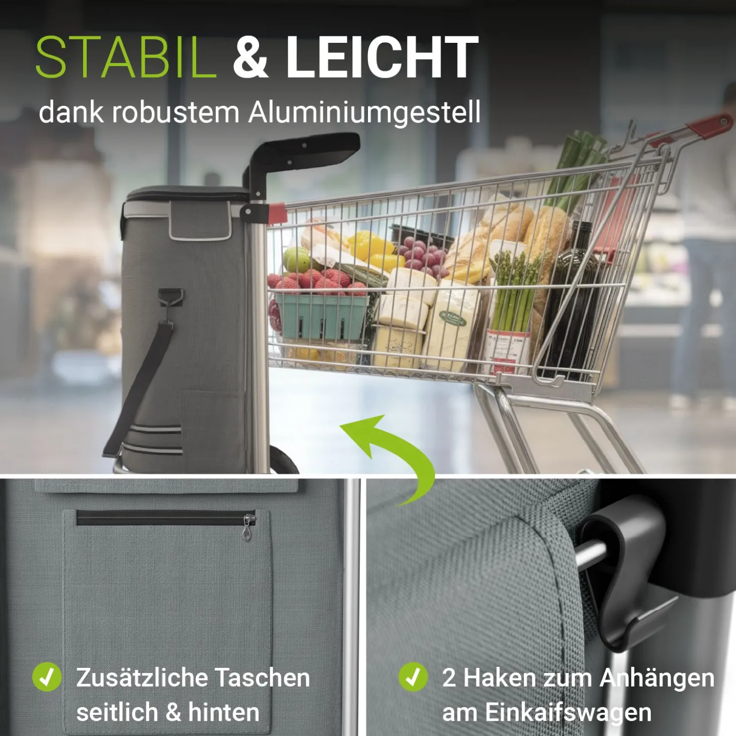 3in1 Einkaufstrolley - 56 L Kapazität