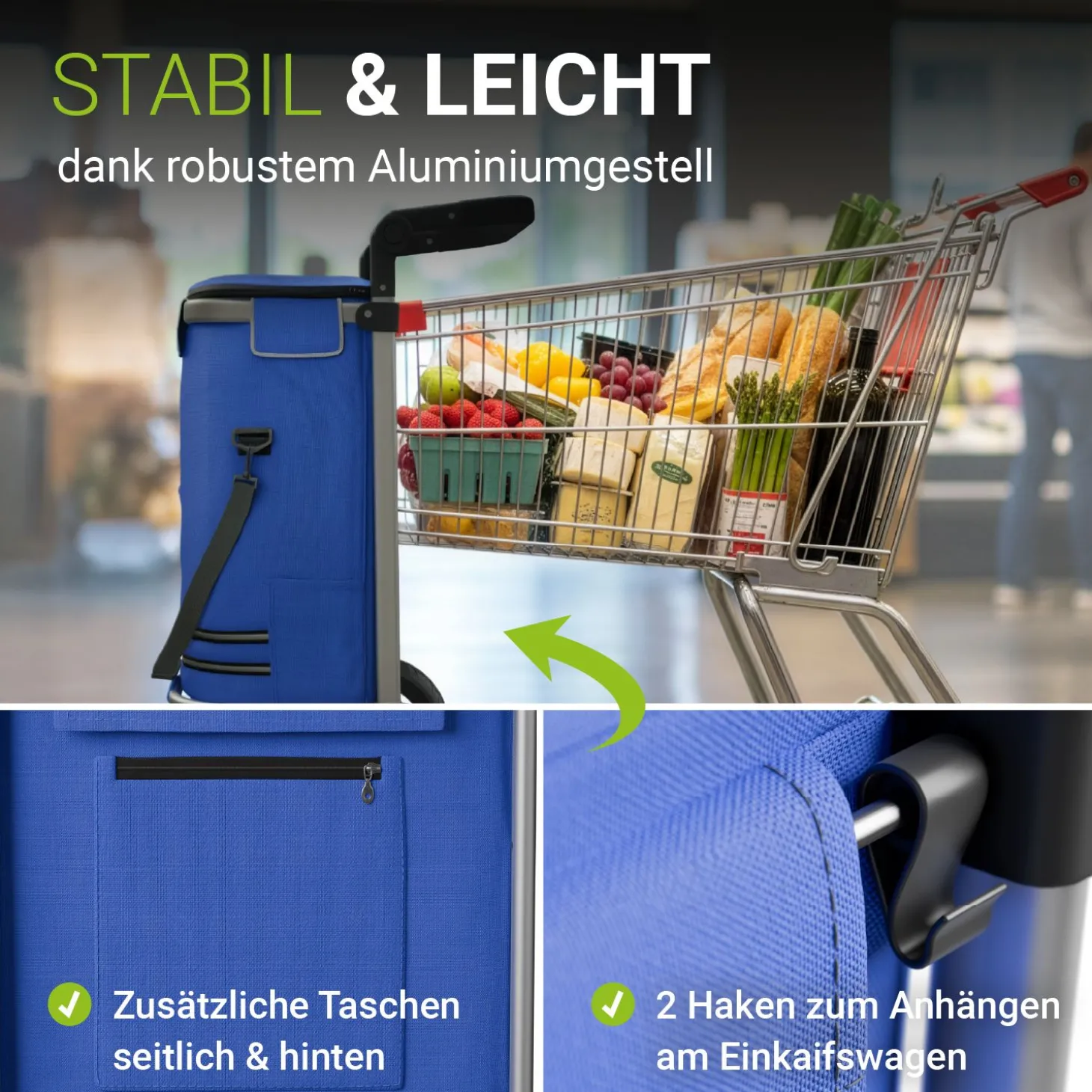 3in1 Einkaufstrolley - 56 L Kapazität