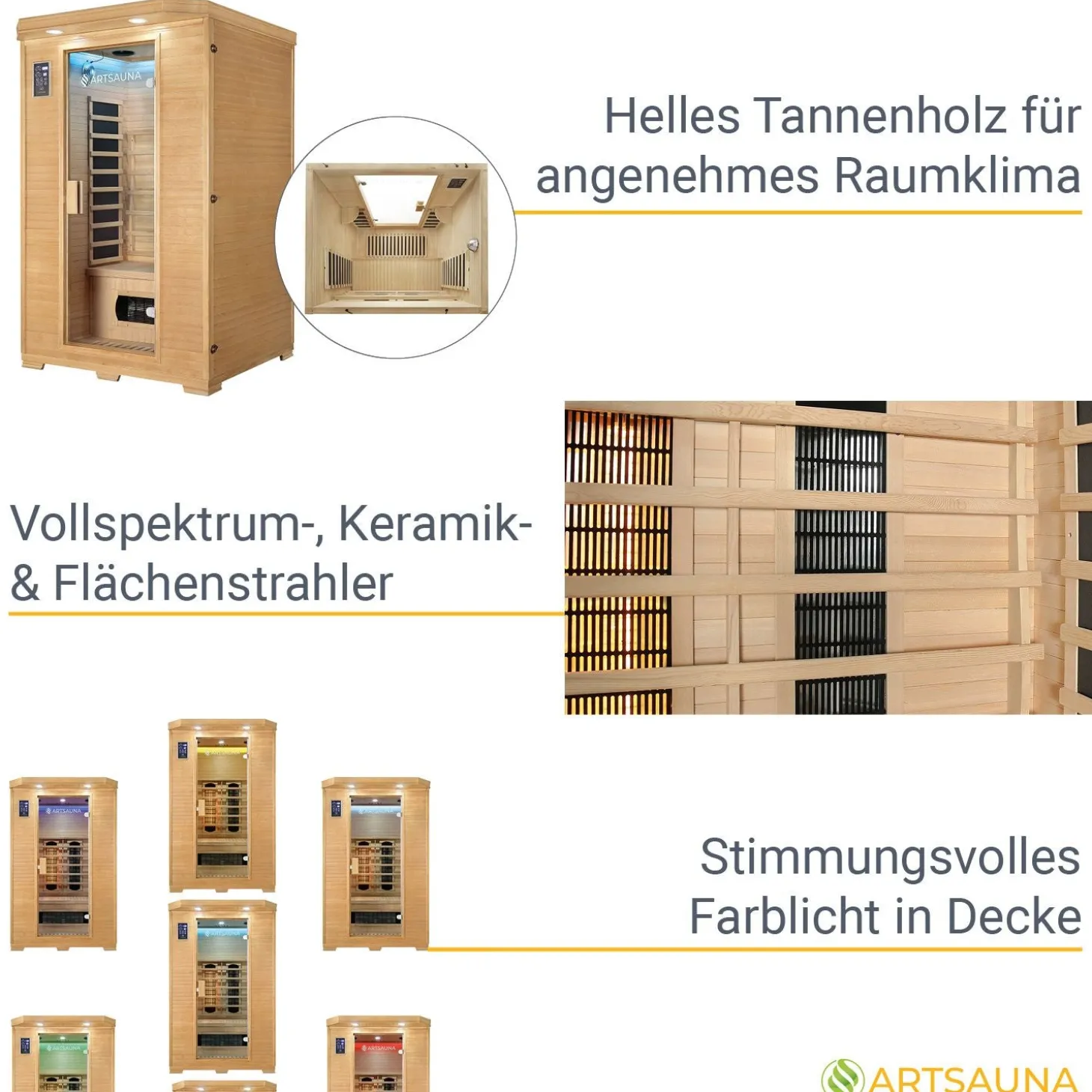 Infrarotkabine Oslo mit Triplex-Heizsystem