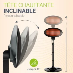 Infrarotstrahler 2000W Schwarz außen