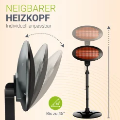 Infrarotstrahler 2000W Schwarz außen