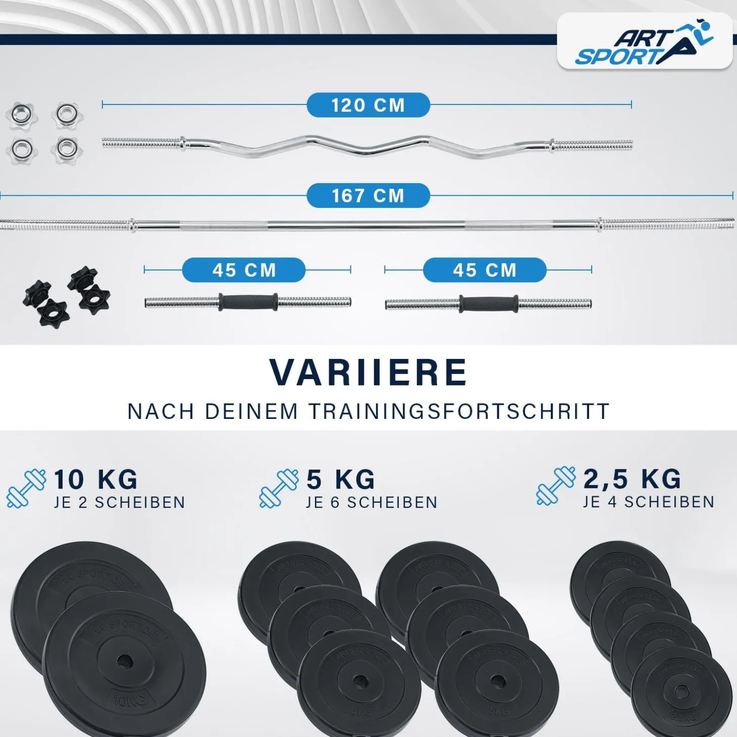 3in1 Hantelset 60kg
