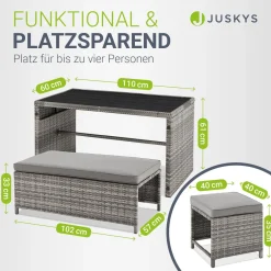 2in1 Polyrattan Gartenmöbel Jamaika