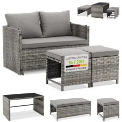 2in1 Polyrattan Gartenmöbel Jamaika