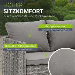 2in1 Polyrattan Gartenmöbel Jamaika