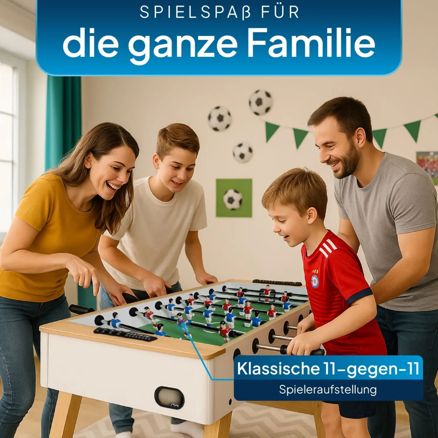 Kickertisch für Kinder und Erwachsene