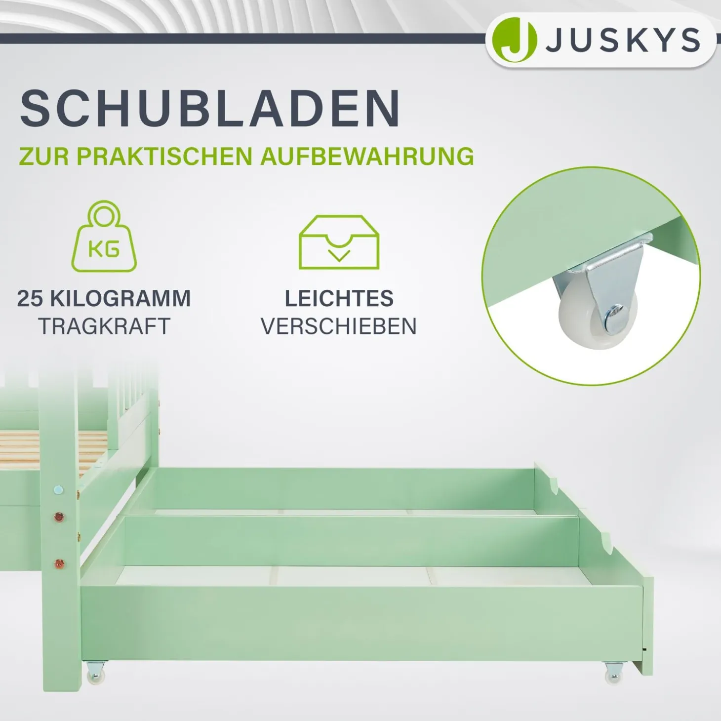 Kinderbett Marli 90 x 200 cm mit Bettkasten