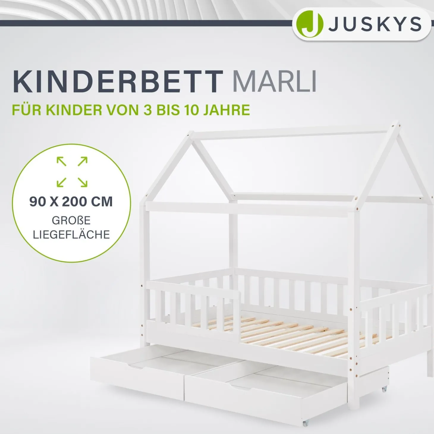Kinderbett Marli 90 x 200 cm mit Bettkasten