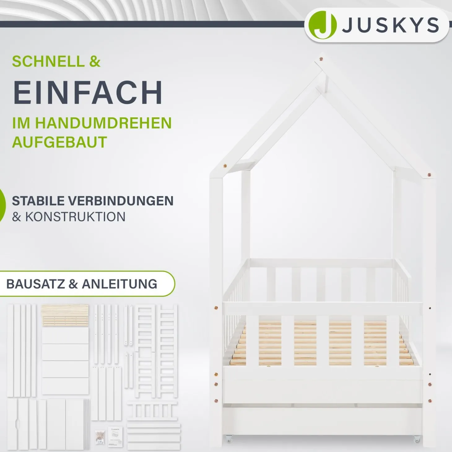 Kinderbett Marli 90 x 200 cm mit Bettkasten