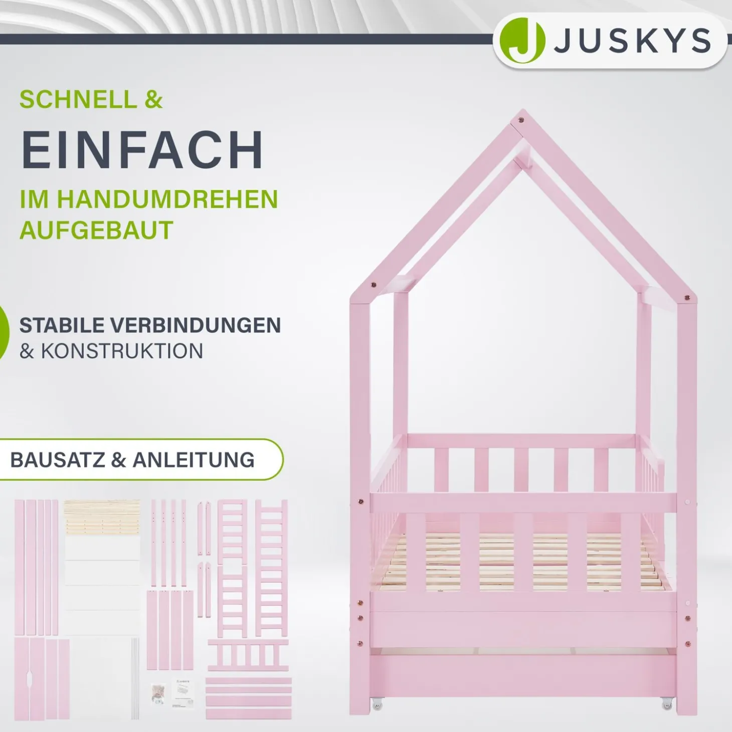 Kinderbett Marli 90 x 200 cm mit Bettkasten