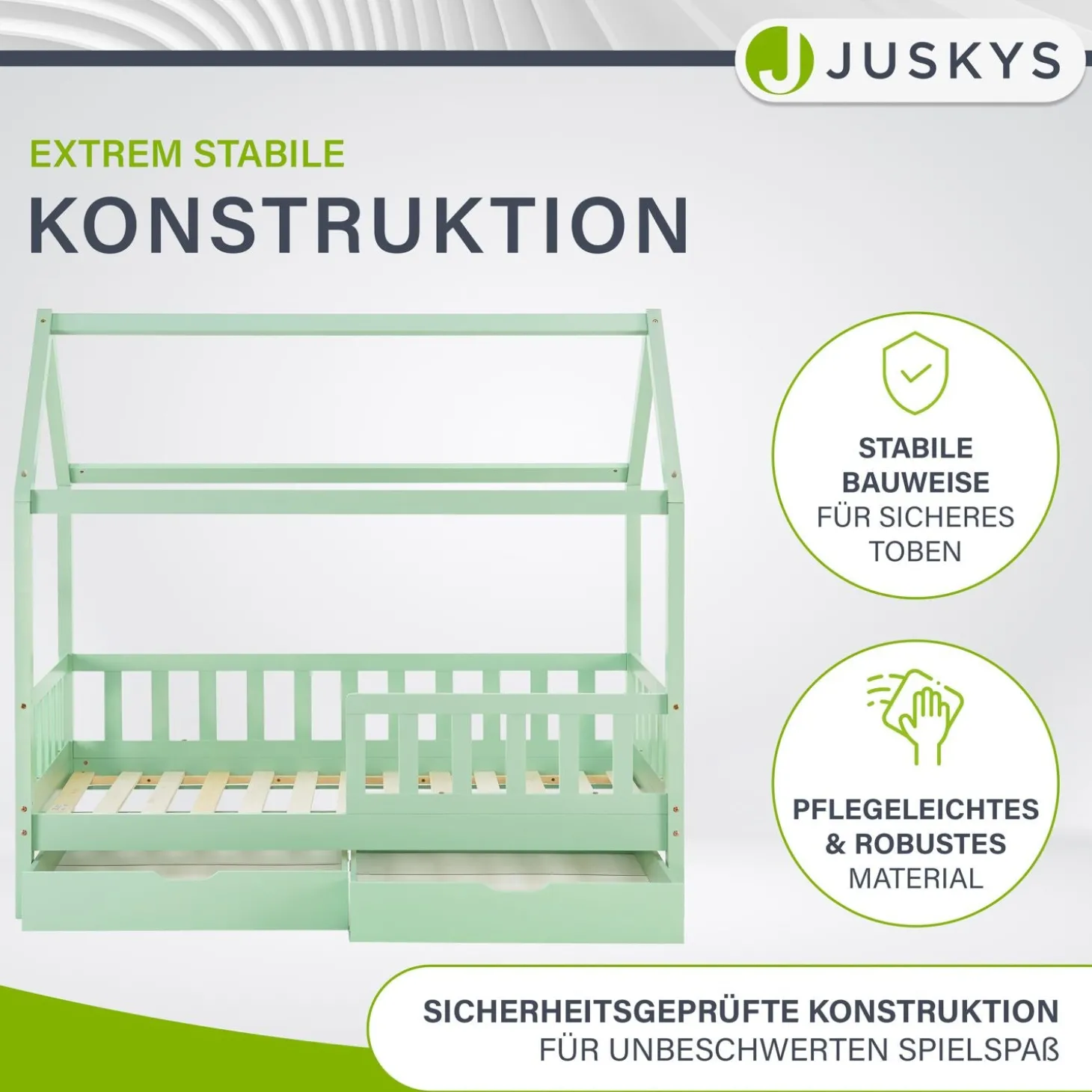 Kinderbett Marli 90 x 200 cm mit Bettkasten
