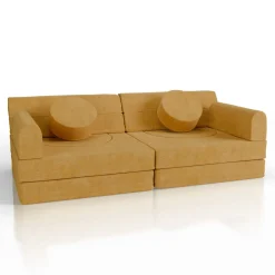 Kindersofa Kayo mit Cord Bezug & Kissen
