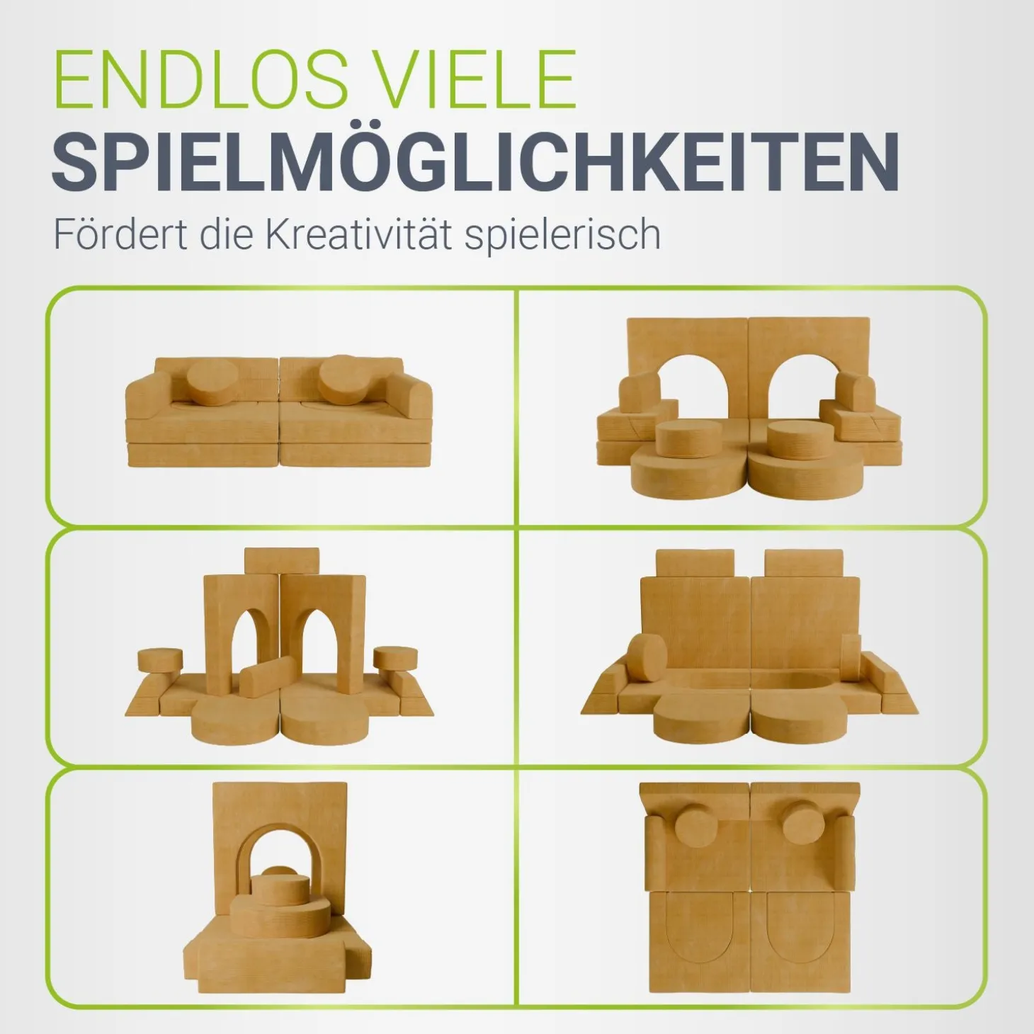 Kindersofa Kayo mit Cord Bezug & Kissen
