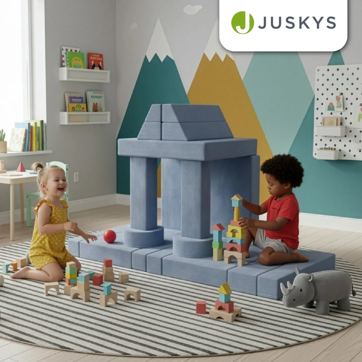 Kindersofa Kayo mit Cord Bezug & Kissen