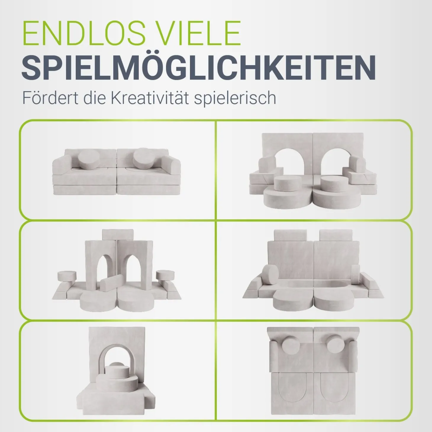 Kindersofa Kayo mit Cord Bezug & Kissen