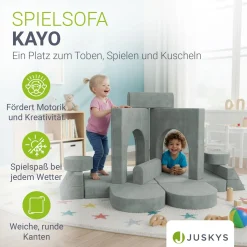 Kindersofa Kayo mit Cord Bezug & Kissen
