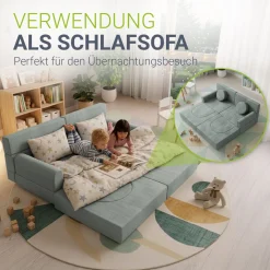 Kindersofa Kayo mit Cord Bezug & Kissen