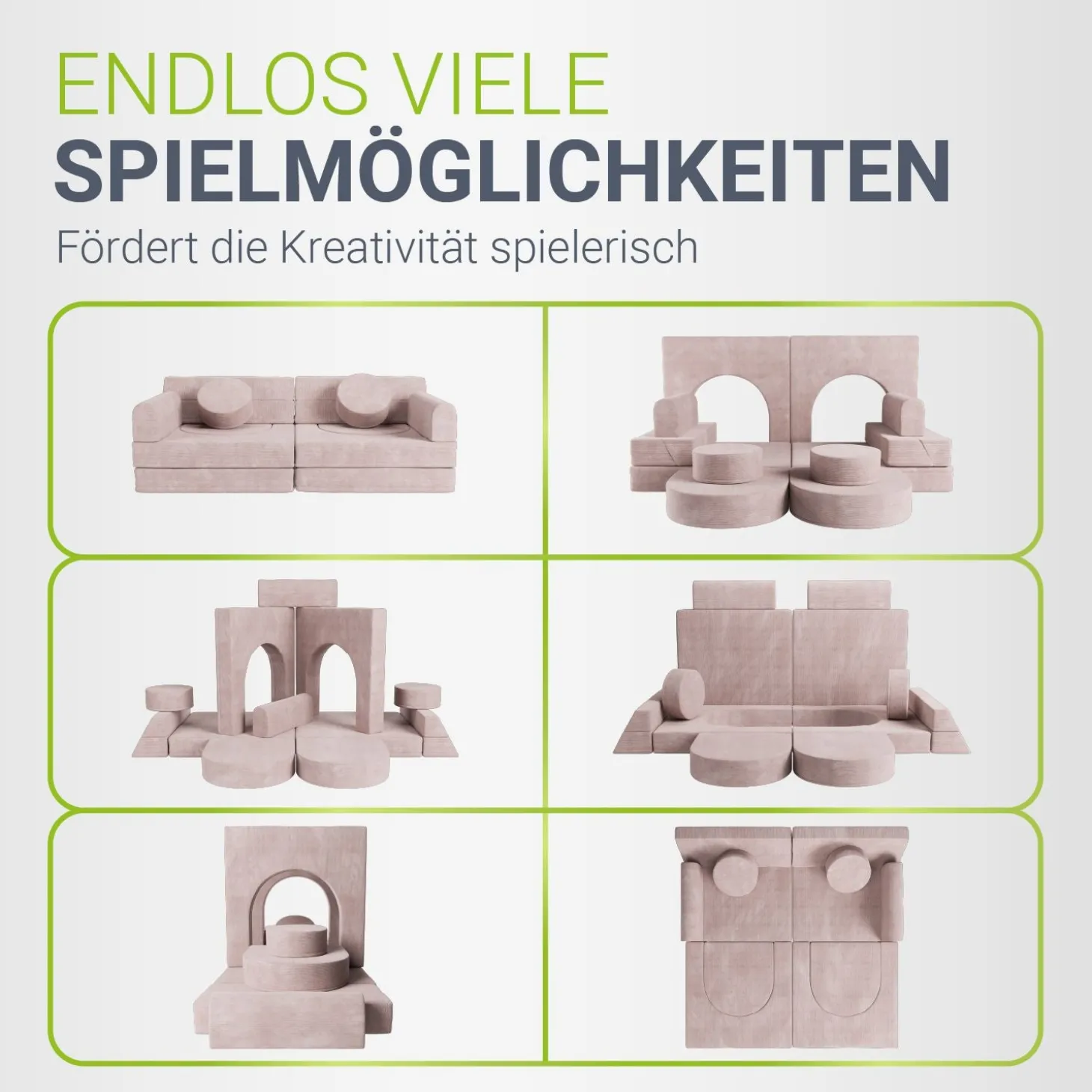 Kindersofa Kayo mit Cord Bezug & Kissen