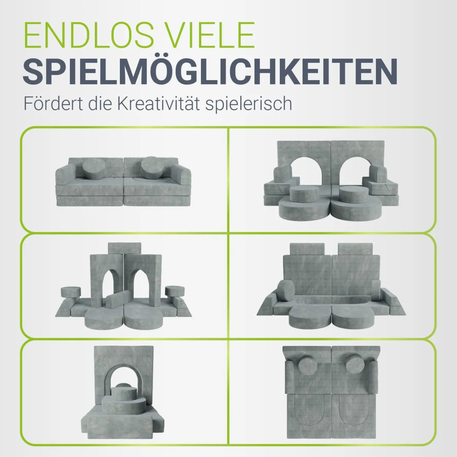 Kindersofa Kayo mit Cord Bezug & Kissen