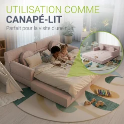 Kindersofa Kayo mit Cord Bezug & Kissen