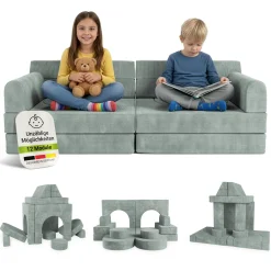 Kindersofa Kayo mit Cord Bezug & Kissen