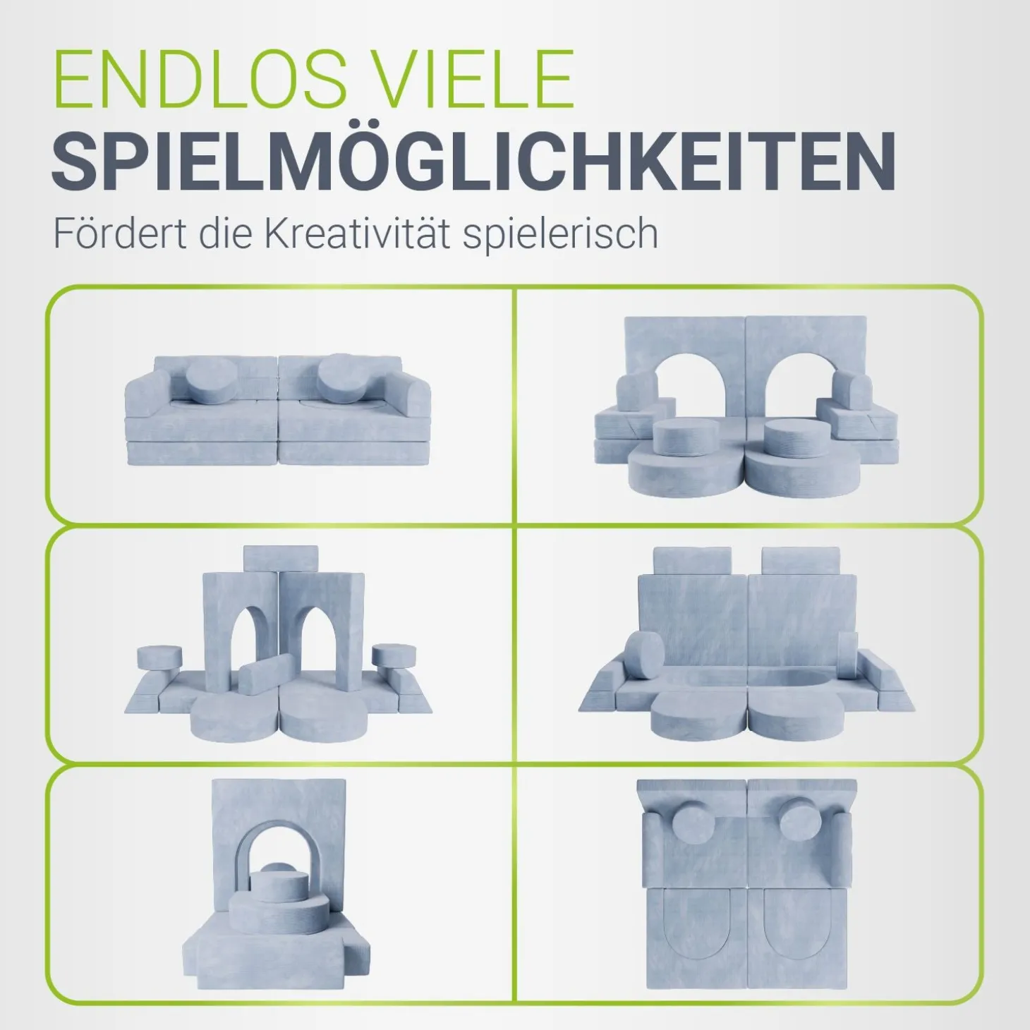 Kindersofa Kayo mit Cord Bezug & Kissen