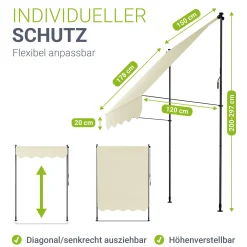 Klemmmarkise Kapstadt mit Handkurbel