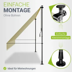 Klemmmarkise Kapstadt mit Handkurbel