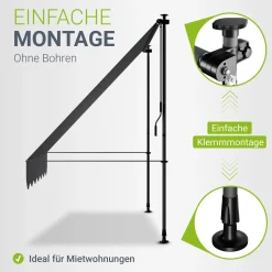 Klemmmarkise Kapstadt mit Handkurbel