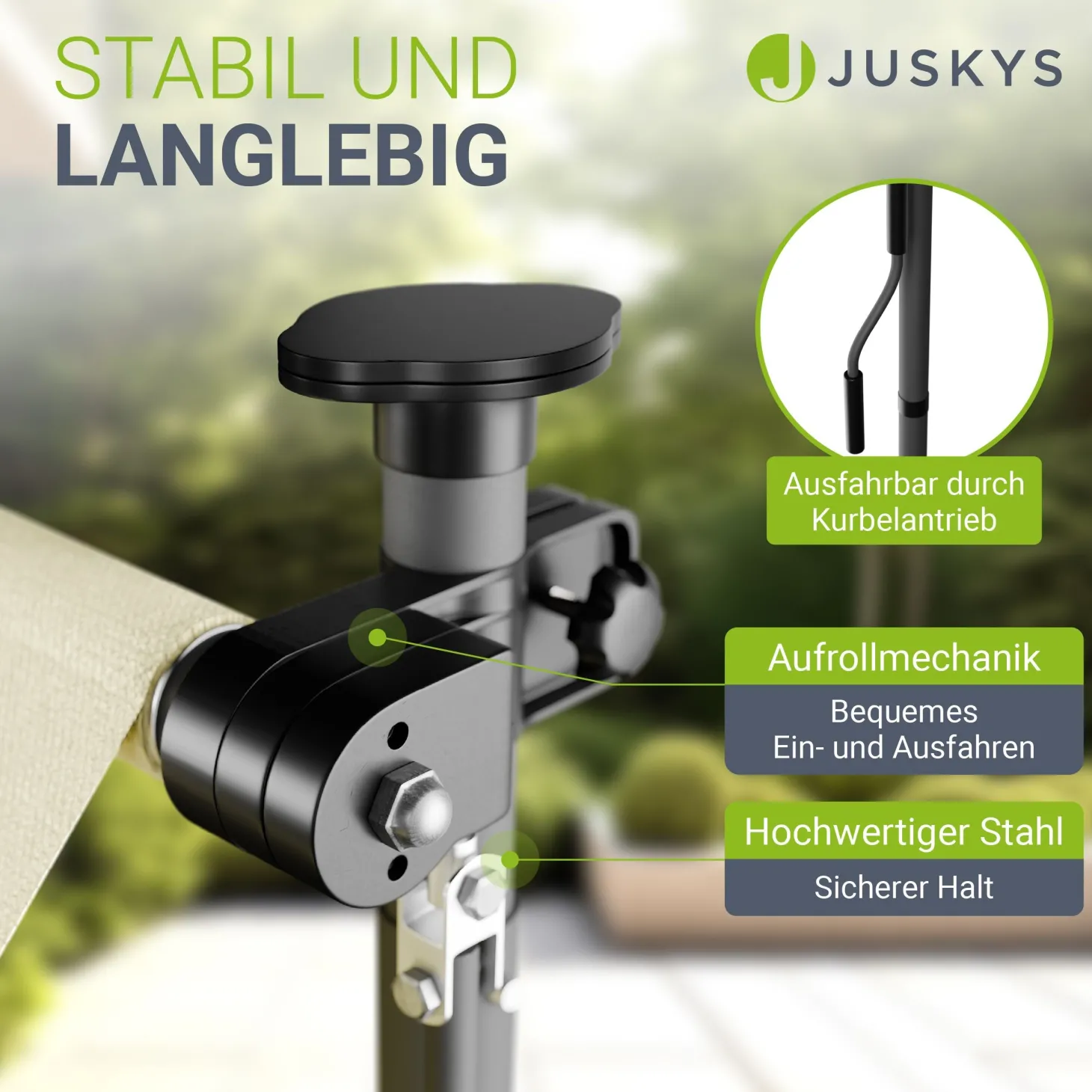 Klemmmarkise Kapstadt mit Handkurbel