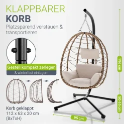 Korbhängesessel Aria inklusive Gestell