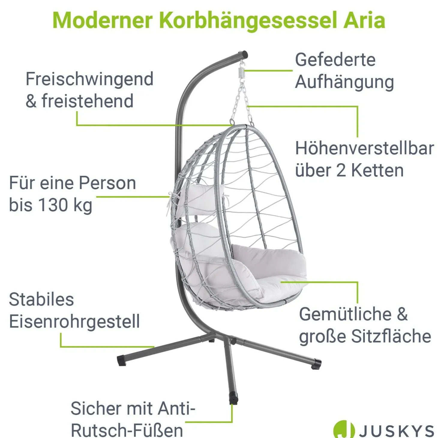Korbhängesessel Aria inklusive Gestell