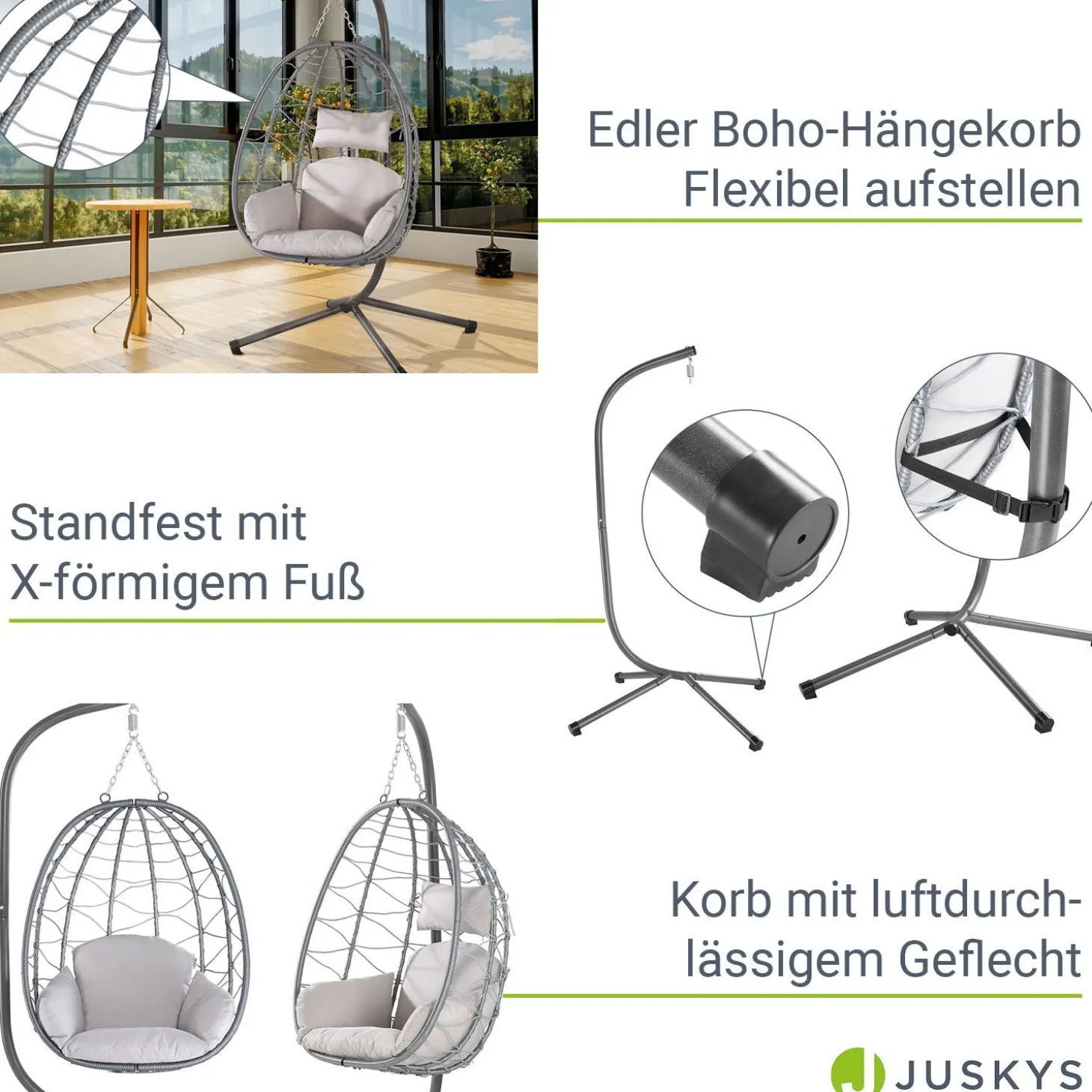 Korbhängesessel Aria inklusive Gestell