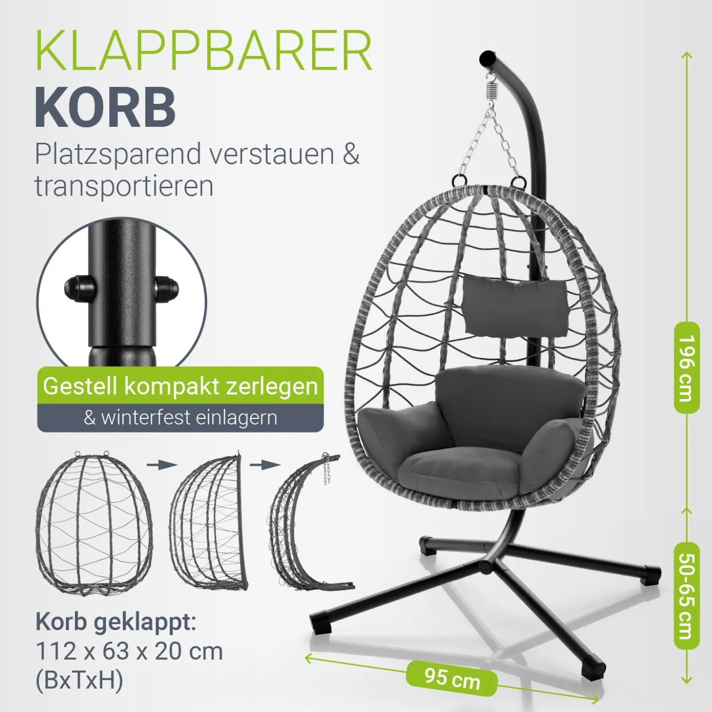 Korbhängesessel Aria inklusive Gestell