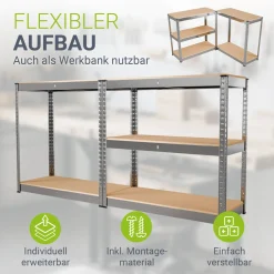 Lagerregal Basic 2er bis 8er Set 180 x 90 x 40 cm